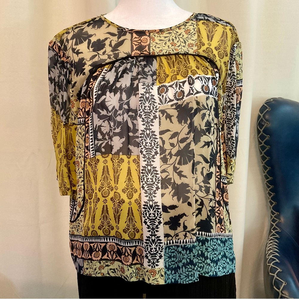 Semi- Sheer Multicolored Blouse from Anthropologie